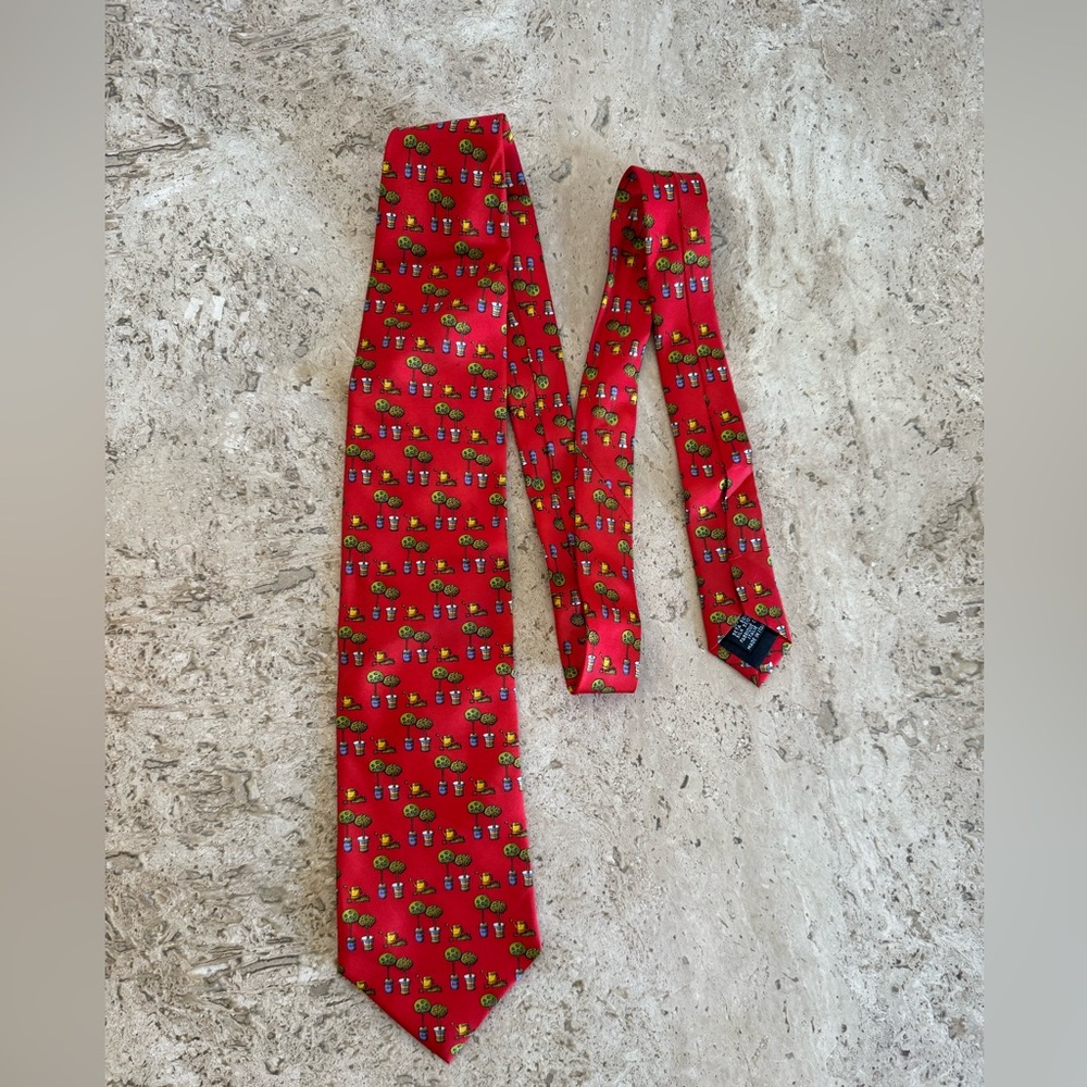 LONGCHAMP Garden Patterned Silk Necktie